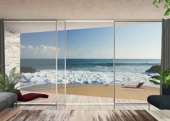 Beach Lounge Room Design Rendering