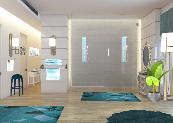 Luxurious bathing room Design Rendering