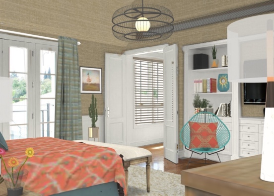 Bold Eclectic Bedroom Design  Design Rendering