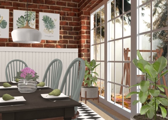 Cozy Country Dining Design Rendering