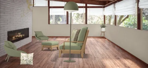 habitación verde