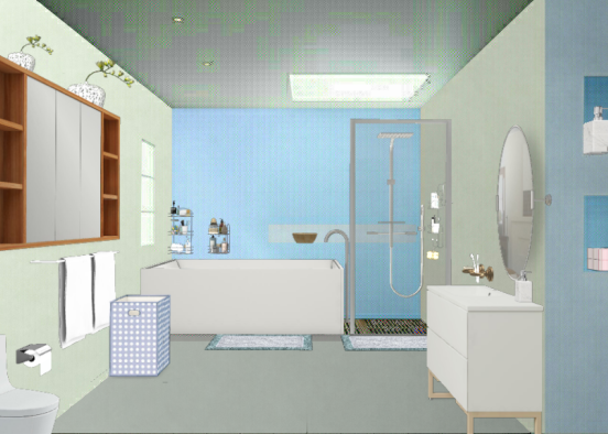 Simple Bathroom Design Rendering