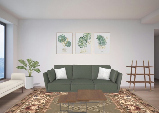 green colour scheme living room Design Rendering