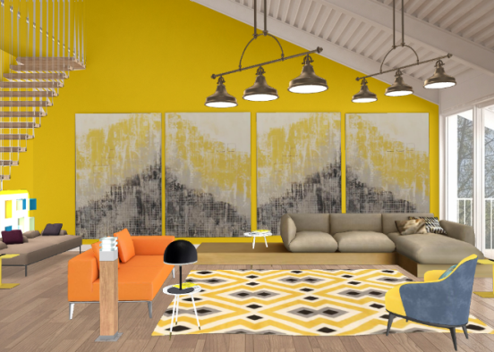 Abstract Yellow Design Rendering