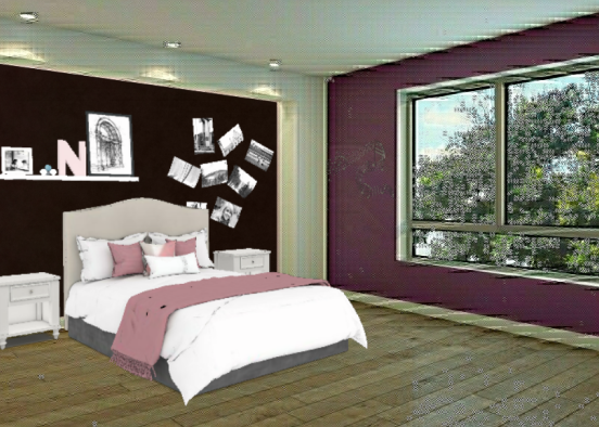 Female Teenager Bedroom Design Rendering