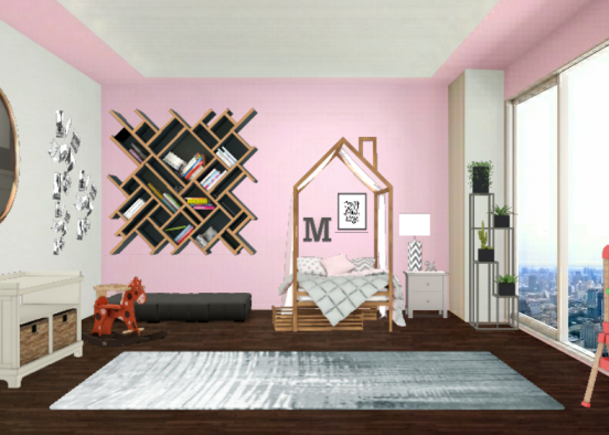 Little Girl Bedroom Design Rendering