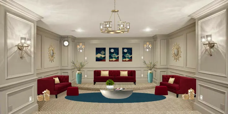 Elegent living room Design Rendering
