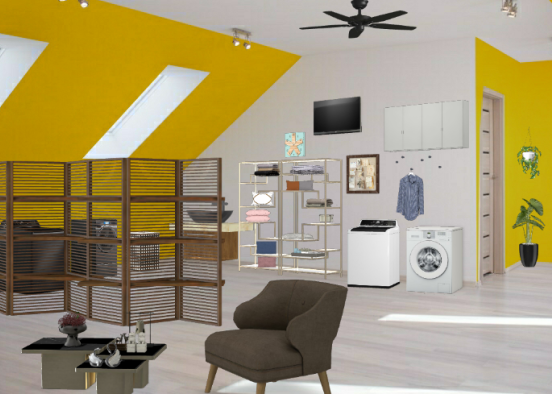 Lavandería / mini sala de espera Design Rendering