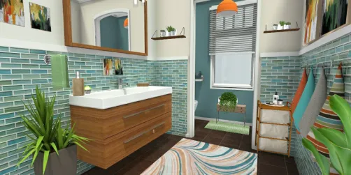 Colorful bathroom