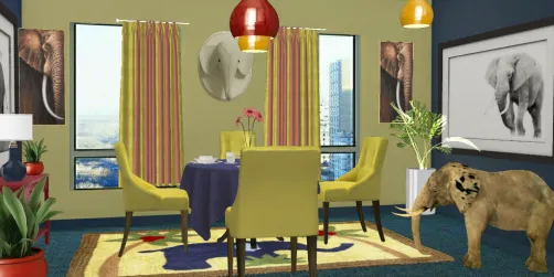 Dedicated to my friends who run an elephant sanctuary here in Tennessee. Fun dining room. 