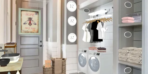 Mudroom converted into a laundry room. 