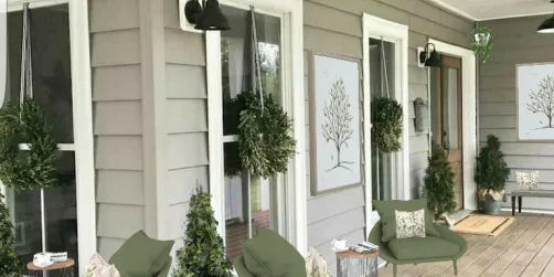 Woodsy balsam front porch.