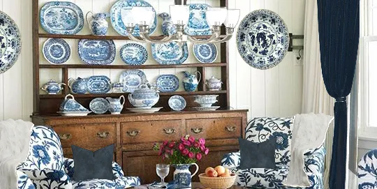 French Cottage Colonial Blue