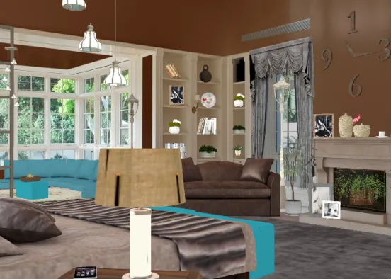 Turquoise and browns Design Rendering