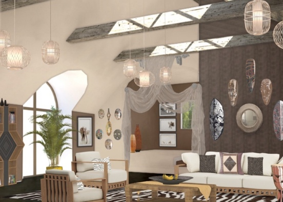 Living Room x African Style Contest 🦓 Design Rendering