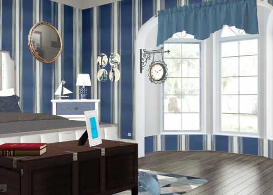I re designed my mom's room to make it her nautical dream room Design Rendering