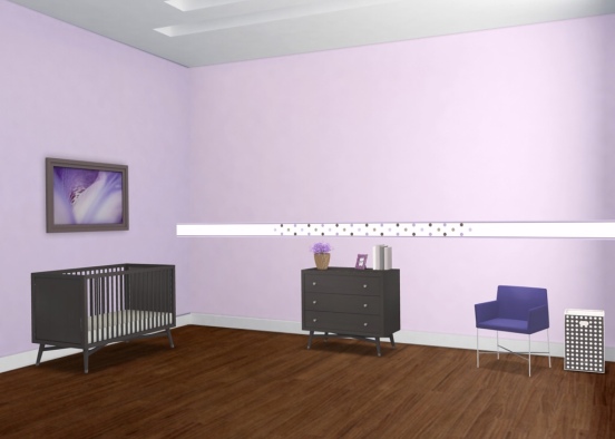 Purple Themed Kid’s Room (Nursery) Design Rendering