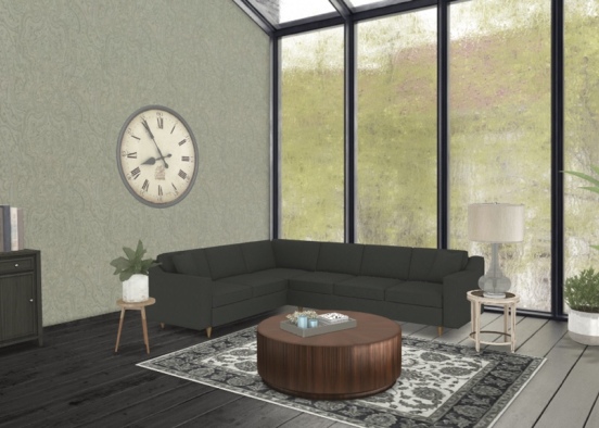 One with nature living room Design Rendering