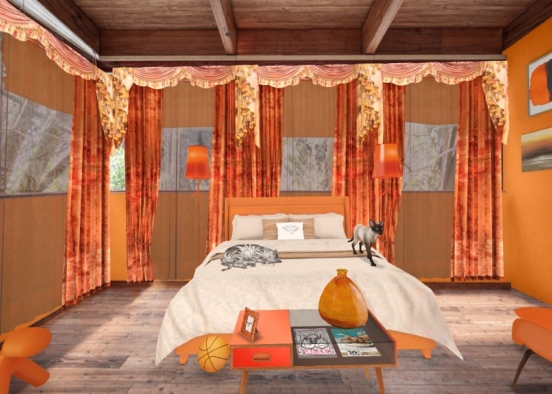 Orange Room Design Rendering