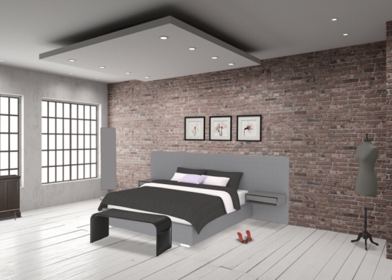 mod bedroom Design Rendering