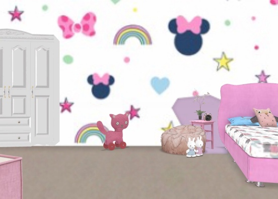 Minnie Mouse! girl kid bedroom! Design Rendering