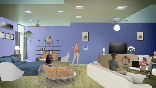 The Living cum Bed room design. 