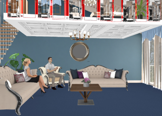 Livingroom bluecontest Design Rendering