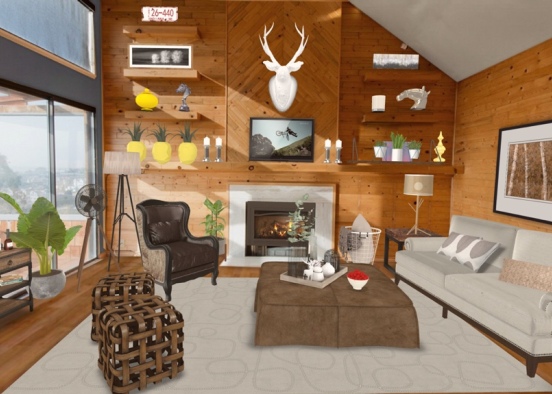 country living room Design Rendering