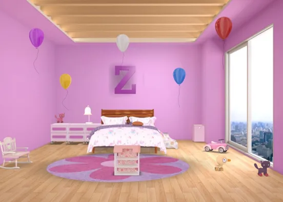Toddler Girl Room Design Rendering