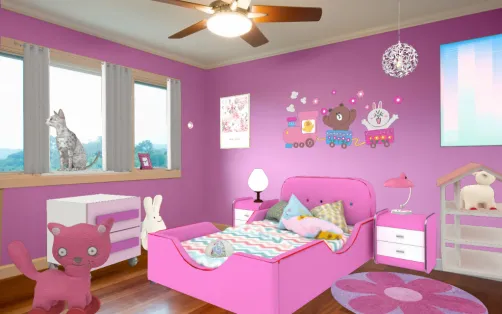 Kid s room pink and purple