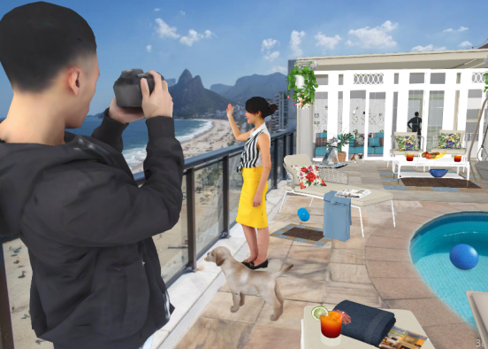 The guests are appriciating Rio's view. Design Rendering