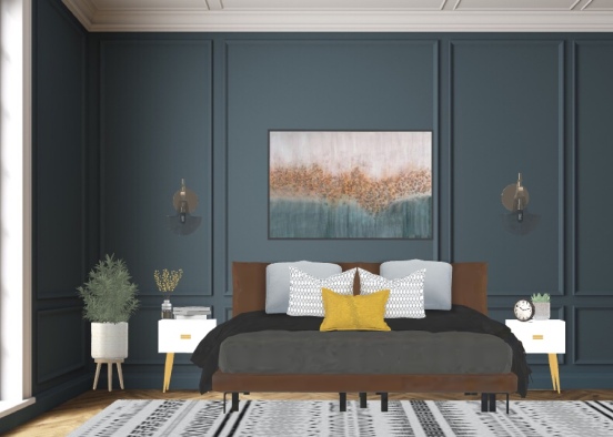 Modern Chic Master Bedroom Design Rendering