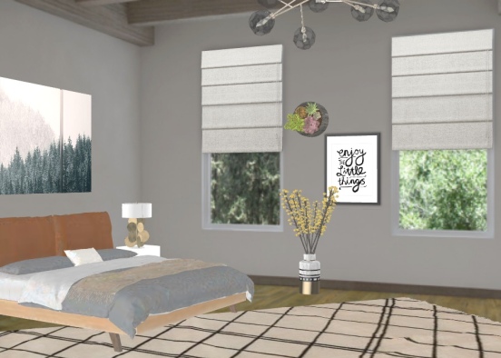 Cozy Cottage Bedroom Design Rendering