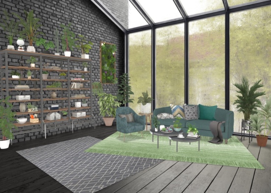 a chill space to read and hang out but don’t forget to water the plants Design Rendering