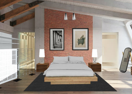 Loft bedroom ⚡🌌 Design Rendering