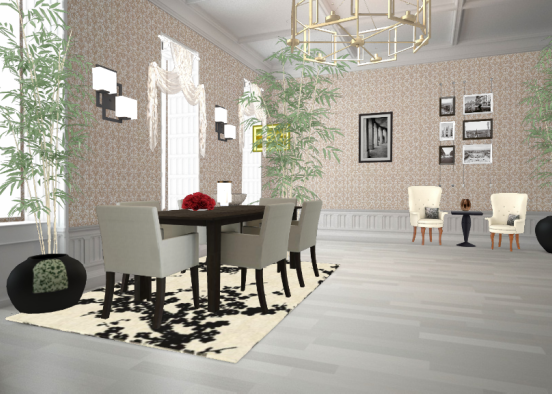 Dinning area with a twist Design Rendering
