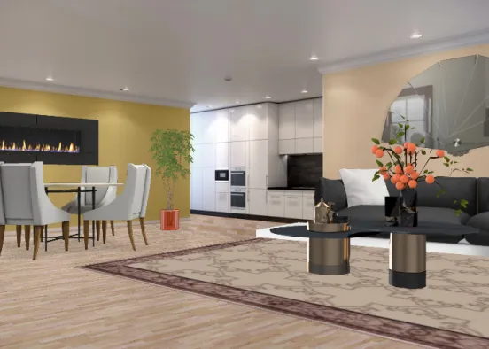 Livingroom/ dinning room Design Rendering