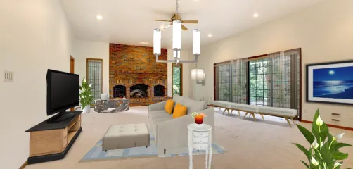 Minimalist Cream-Toned Living Room