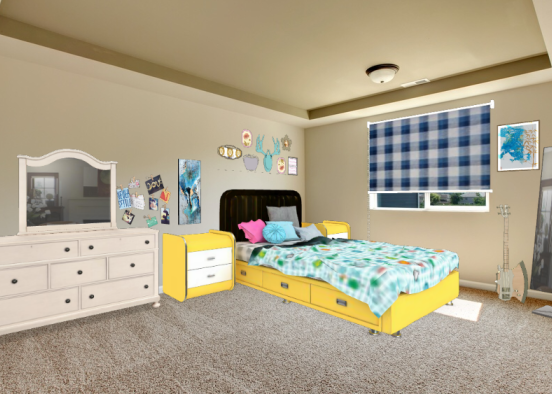 Simple bedroom Design Rendering