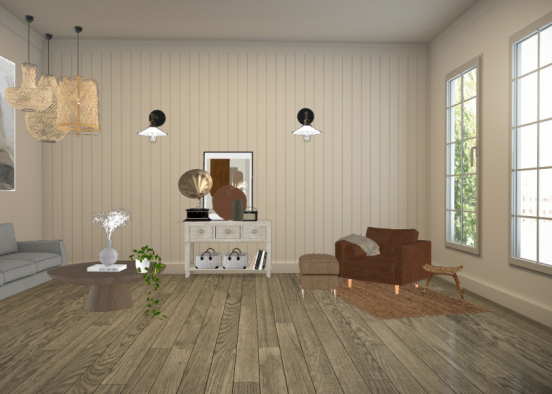 Bohemian livingroom  Design Rendering