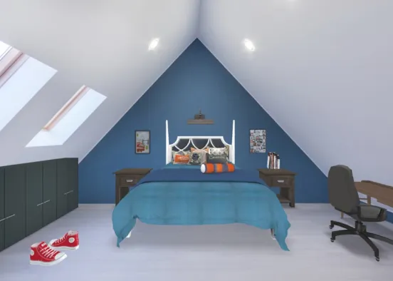 💙🧢 teen boys room 🧢💙 Design Rendering