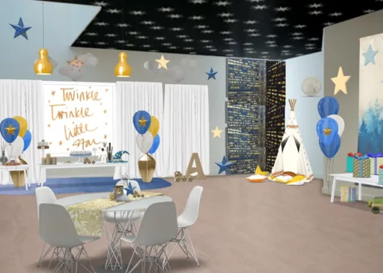 Twinkle little star theme birthday party 🥳  Design Rendering