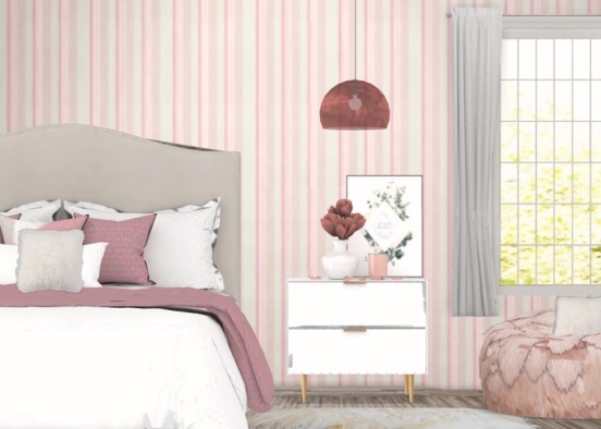 bed room pink 🎀 Design Rendering