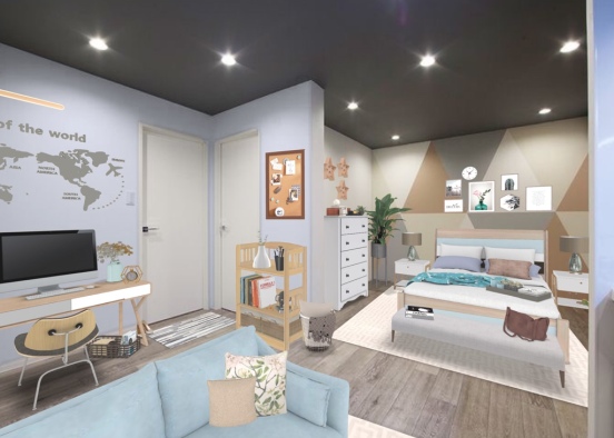cozy dorm studio  Design Rendering