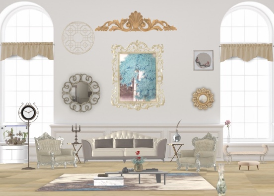 vintage living room  Design Rendering