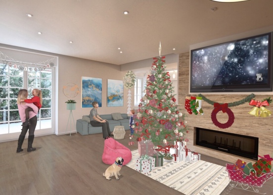 Christmas decor living room  Design Rendering