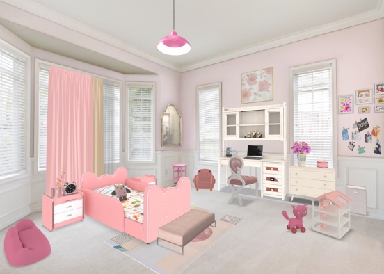 princess girls bedroom  Design Rendering