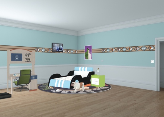typical bedroom for a boy Design Rendering