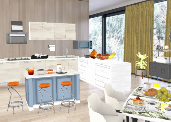 Kitchen and Dining  Design Rendering