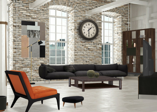 Urban Penthouse Livingroom Design Rendering